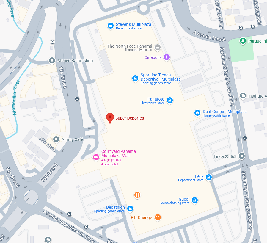 Mapa de Super Deportes Multiplaza