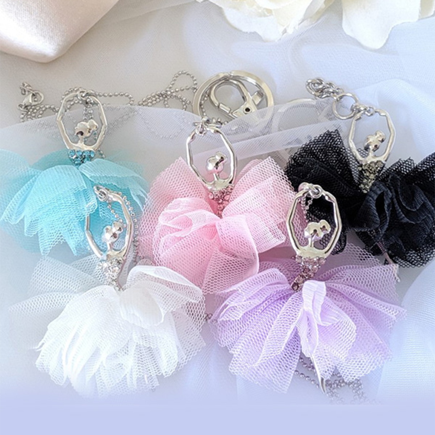 Tutu ballerina key chain - jade