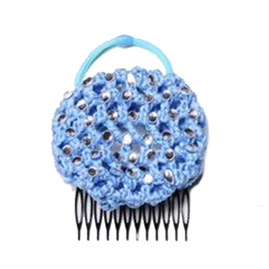 Ponybun Light Blue Rhinestones